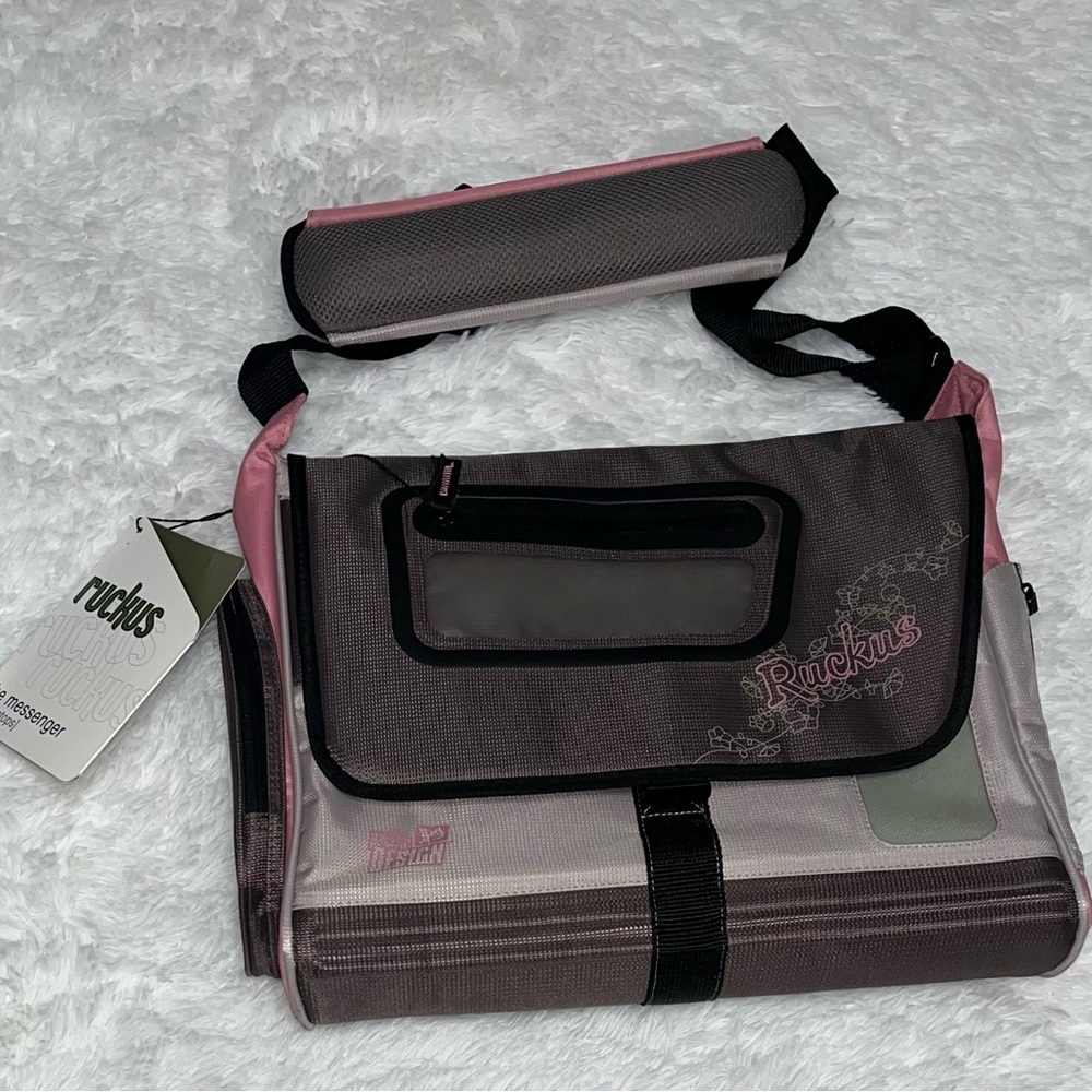 Ruckus Pink and Gray Messenger Bag